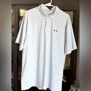 Under Armor Striped Polo Shirt Men’s Sz-M